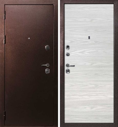 ДМ С-3 антик медь, замки Гардиан (металл гладкий/ гладкая, PP дуб скай бежевый) 960 Л