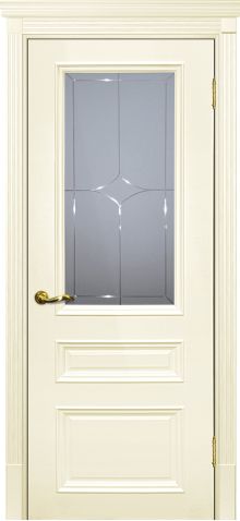Smalta-06  ДО 900*2000  Ral1013 Слоновая кость, ст.матовое с гравировкой /Л/