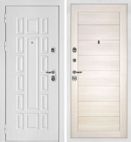 ДМ Квадро-124 бел.шагрень,Kale/Border(Белый дуб фактФЛ-124/ТЕХНО 708 сандал бежевый гл.вставка)860ПР