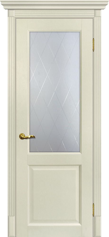 Тоскана-1 nanotex ваниль ДО 2000х900 стекло сатинат, контурный полимер рисунок "Ромб"