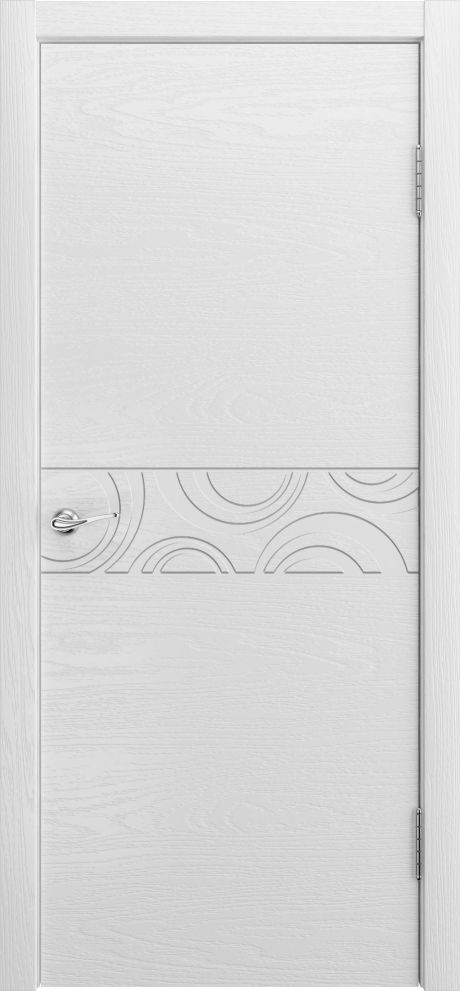 Комбо 02 шпон+эмаль, Ясень белоснежный, глухое 600*2000