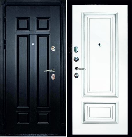 ДМ Гера-2 шагрень черн.замки Kale (Венге ФЛ-2507/Smalta-08 эмаль Ral9003 Белая патина серебро) 860 Л