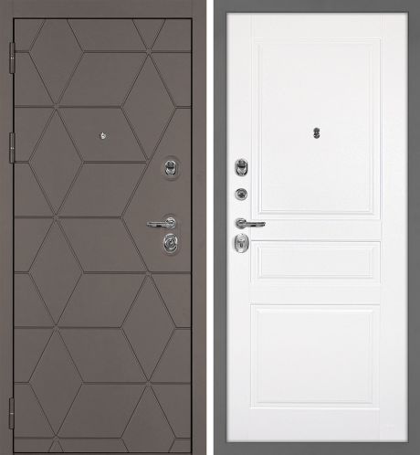 ДМ Тетра-181 муар серый,гардиан 32.11/30.01(Коричнево-серыйФЛ-181/Smalta-01эмаль Ral9003 Белый)860 Л