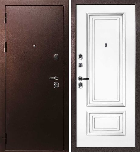 ДМ С-3 антик медь, замки Гардиан (металл гладкий / Smalta-08 эмаль Белая патина серебро) 860 Л