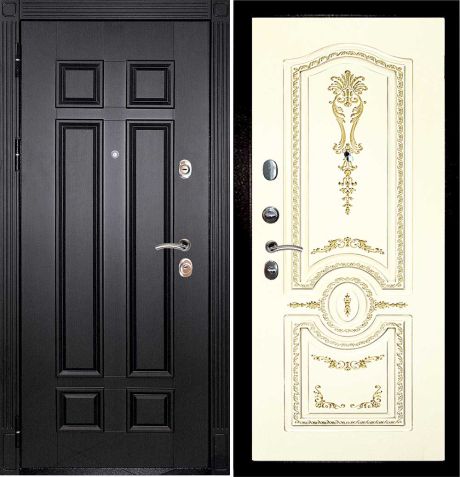 ДМ Гера-2 шагр.черн.замки Kale (Венге ФЛ-2507/Smalta-11 эмаль Ral1013 Cлоновая кость пат. зол) 960 Л