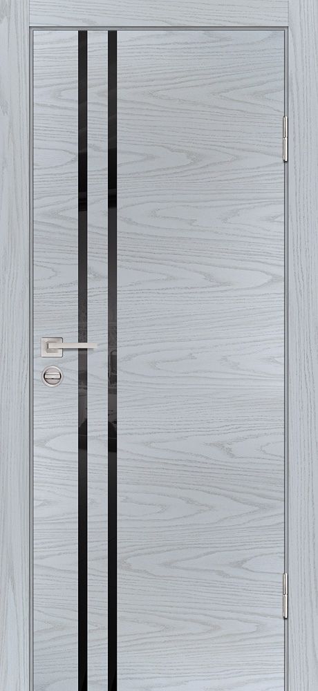 P-11 NEW PP дуб скай серый, 800*2000 стекло черный лакобель