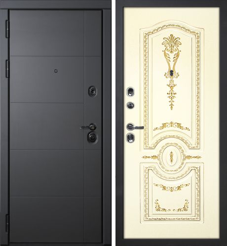 ДМ Э-1,серый муар,замки Mottura(ФП-10 серый софт/Smalta-11 эмаль Ral1013 Cлон.кость пат.золото)960ПР