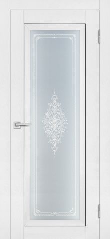 PST-25 Soft-touch, белый ясень ДО600*2000 ст. сатинат закаленное, Кристалайз