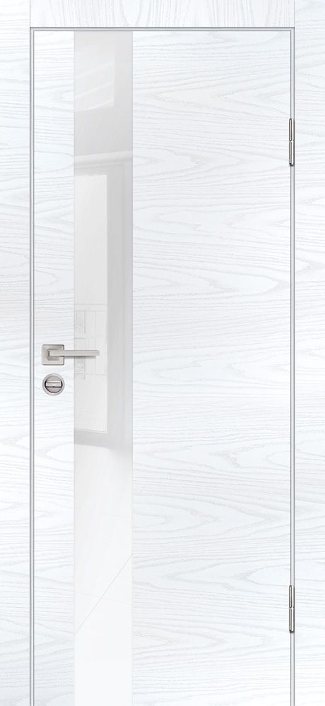 P-10 NEW PP дуб скай белый, 800*2000 стекло белоснежный лакобель