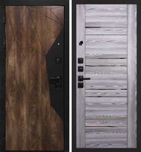 ДМ Лофт-2 шагр,черн,замкиKale(СБ101 Дуб коньяк,пат,кварц/PSK-1Ривьера грей зерк.тонированное) 960 Л