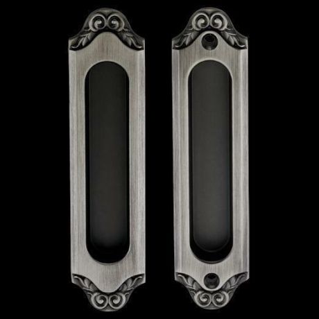 Комплект дверных ручек для раздвижной двери ACANTO BL. SILVER (SD) (чернёное серебро)