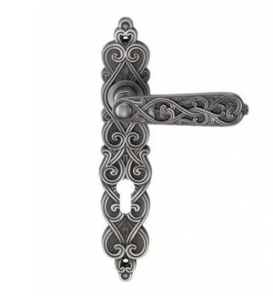 Ручка ARABESCO BL. SILVER (CL) (на планке под ключевой цилиндр, чернёное серебро)