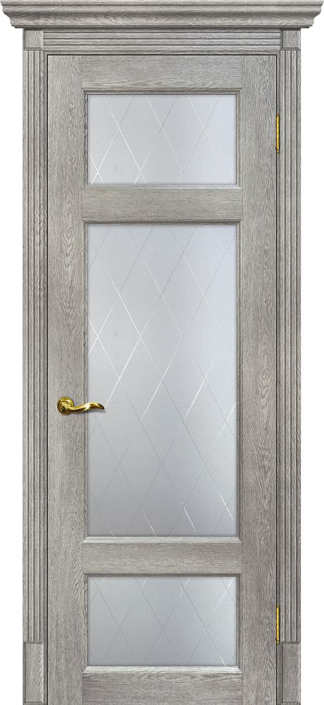 Тоскана-3 nanotex чиаро гриджио ДО2000х600 стекло сатинат, контурный полимер рисунок "Ромб"