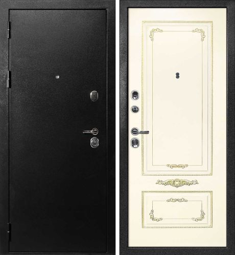 ДМ С-1 титан, замки Гардиан (металл гладкий / Smalta-09 эмаль Ral1013 Cлон.кость пат.золото) 860 ПР