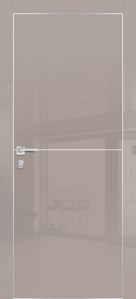 HGX-19 PET латте глянец, 550*1900 Al-молдинг 5мм/врезка под петли и замок AGB/ Al-кромка с 4-х сто