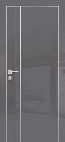 HGX-20 PET графит глянец, 900*2000 Al-молдинг 5мм/врезка под петли и замок AGB/ Al-кромка с 4-х ст