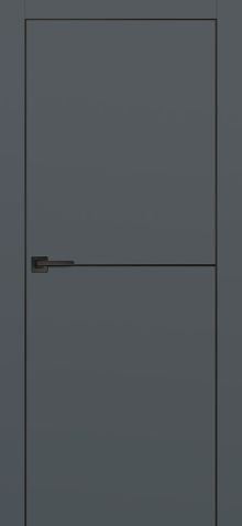 PX-19 PP графит, 600*1900 черный молдинг 5мм/врезка под петли и замок AGB/ черная кромка с 4-х ст