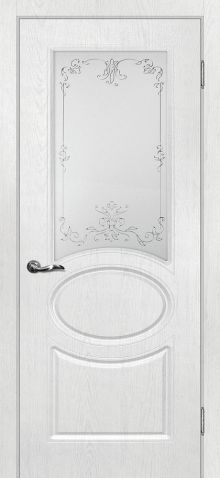 Сиена-1 PVС пломбир ДО2000х700 стекло сатинат, контурный полимер серебро