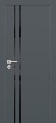 PX-11 PP графит, 800*2000 стекло черный лакобель /врезка под петли и замок AGB