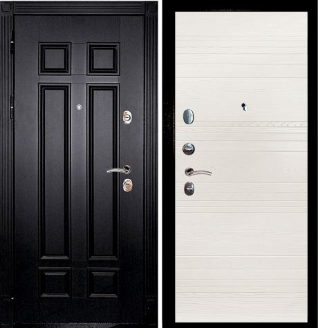 ДМ Гера-2 шагрень черный, замки Kale (Венге ФЛ-2507 / Комбо-01 шпон Бьянко  960 ПР