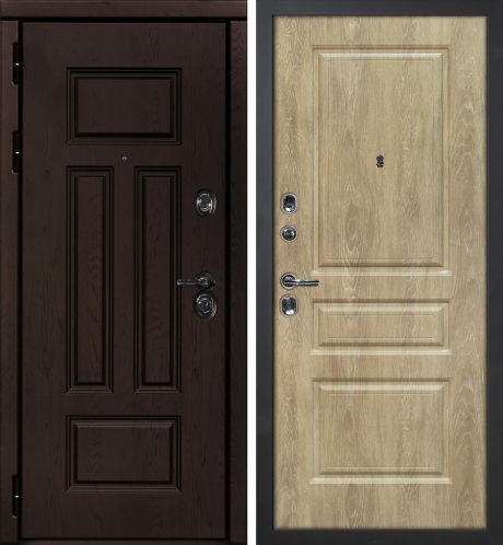 ДМ Э-2 шагрень черный, Cisa Blokator/Kale (ФП-6 дуб крафт./Версаль-2 шале PVC дуб песочный) 860 Л