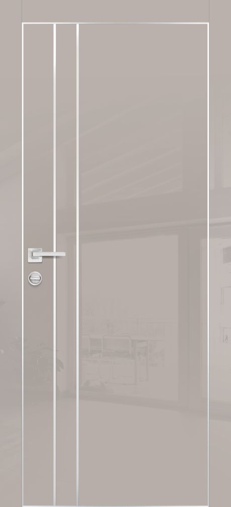 HGX-14 PET латте глянец, 550*1900 молдинг /врезка под петли и замок AGB/