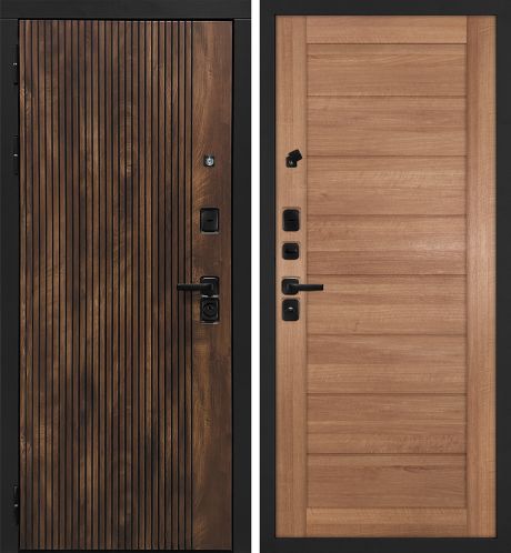 ДМ Лофт-1 муар черн,замкиKale,налич.ЧЕРН.ШАГР(Вертик.Дуб коньяк/ТЕХНО 708 миндаль  гл.вст.) 860ПР