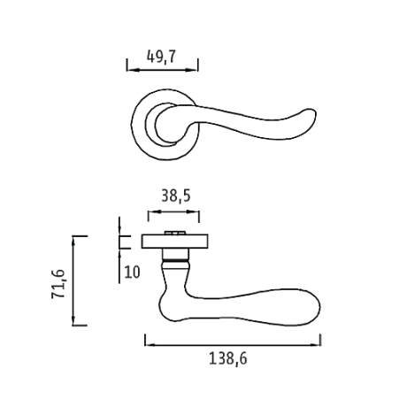 Ручка ACANTO BL. SILVER (20G) (на круглой розетке, чернёное серебро)
