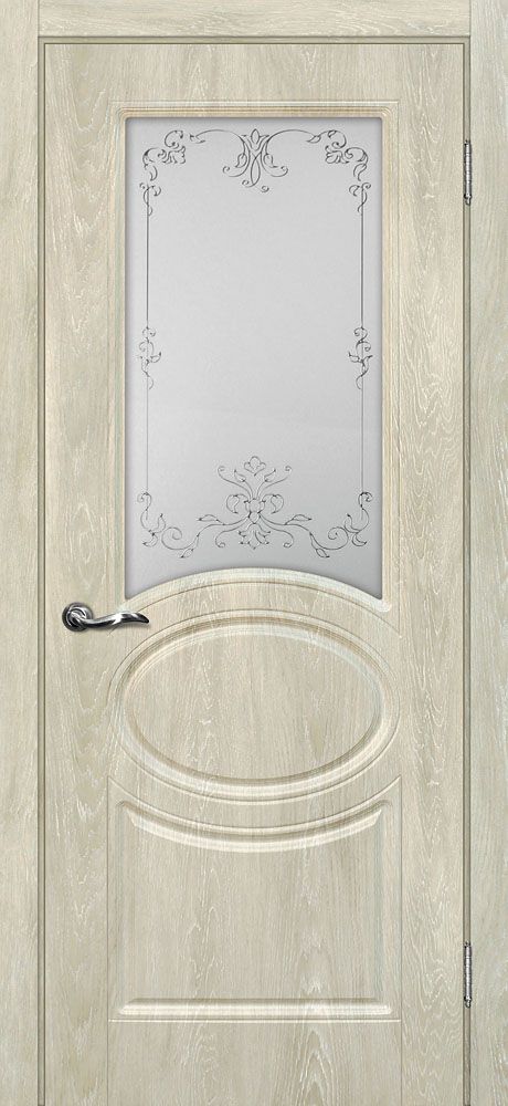 Сиена-1 шале PVC дуб седой ДО 2000х600 стекло сатинат, контурный полимер серебро