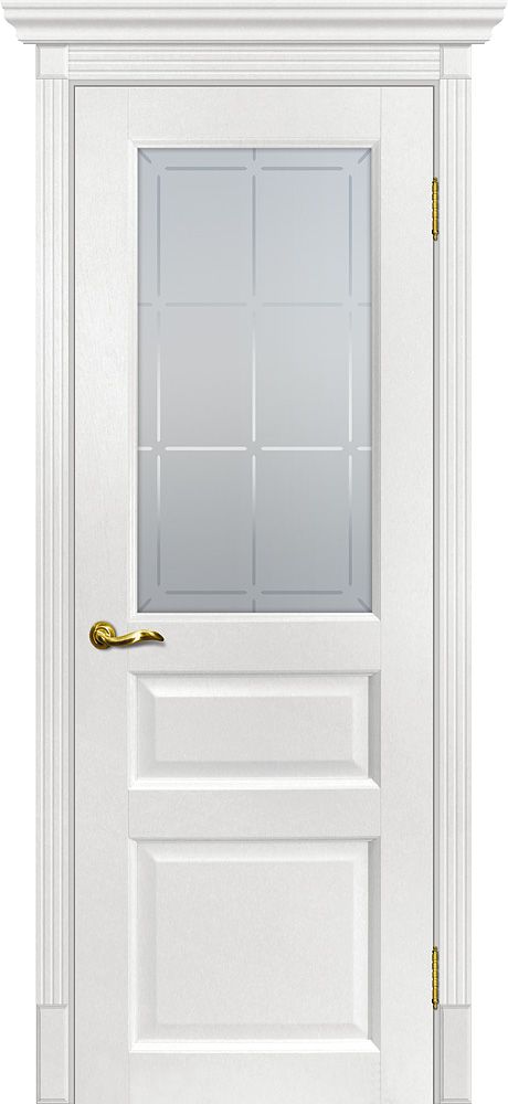 Тоскана-2 nanotex пломбир ДО2000х800 стекло с художественным рисунком "Решетка"