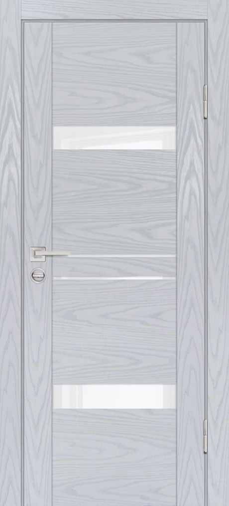 PSM-12 PP дуб скай серый, 550*1900 стекло белоснежный лакобель