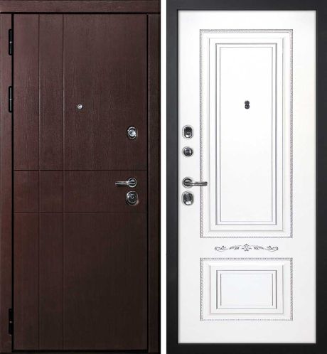 ДМ С-2 шагрень черный,замки Гардиан(ФП-1 орех премиум/Smalta-04 эмальRal9003 Белый пат.серебро)860 Л