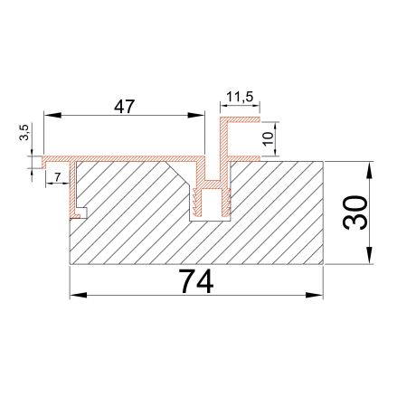 Коробка AL-Invisible Черная, к полотнам h-2000-2050 с упл.,врезка под 2 петли KronaK /комп.2,5 шт./