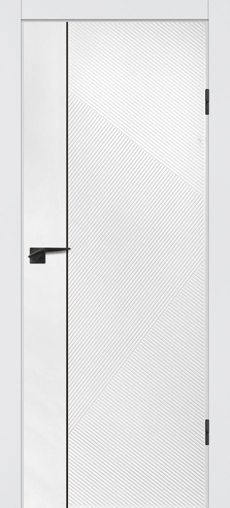 Smalta-49  ДГ 800*2000 эмаль, Белый, черный молдинг