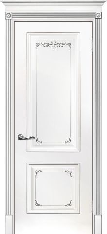 Smalta-14 ДГ 900*2000  Ral 9003 Белый, патина серебро /ИД/
