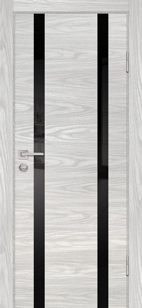 P-9 NEW PP дуб скай бежевый, 700*2000 стекло черный лакобель