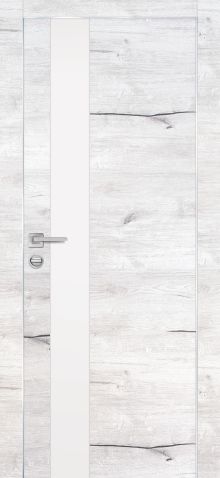 PX-10 PP дуб арктик, 550*1900 белый мателак /врезка под петли и замок AGB/ Al-кромка с 4-х ст