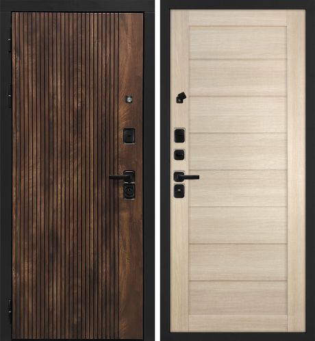 ДМ Лофт-1 муар черн,замкиKale,налич.ЧЕРН.ШАГР(Вертик.Дуб коньяк/ТЕХНО 708 капучино гл.вст.) 860Л