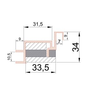 Коробка REVERS AL-Invisible Черный, к полотнам h-2000-2050, с упл. петли KronaK-2шт. /комп.2,5шт/