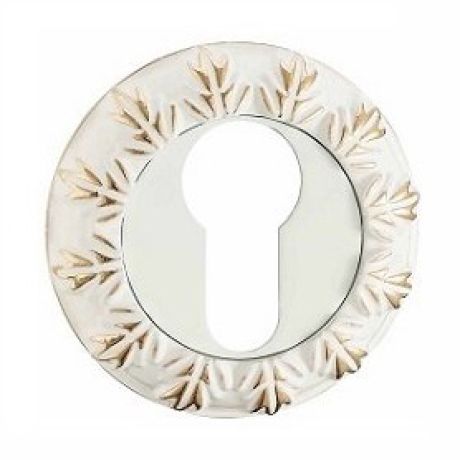 Накладка под цилиндр "Vantage" ЕТ 10 WG белый/золото/Круг/кл.