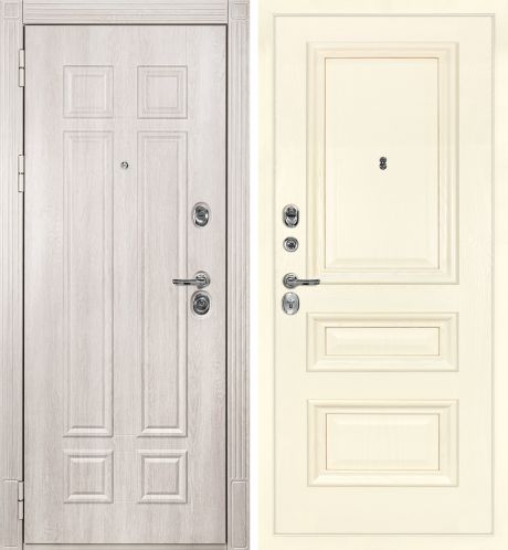 ДМ Гера-2 шагрень RAL1013, замки Kale (Дуб филад.крем ФЛ-2507/Фрейм-05 шпон Ясень слоновая )/ 960 ПР
