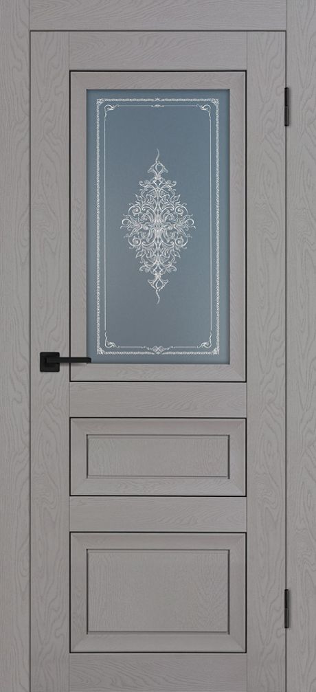 PST-29 Soft-touch, серый ясень ДО600*2000 ст. сатинат графит закаленное, Кристалайз