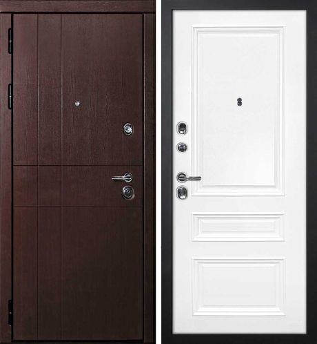 ДМ С-2 шагрень черный,замки Гардиан(ФП-1 орех премиум/ Smalta-06 эмаль Ral9003 Белый) 860 Л