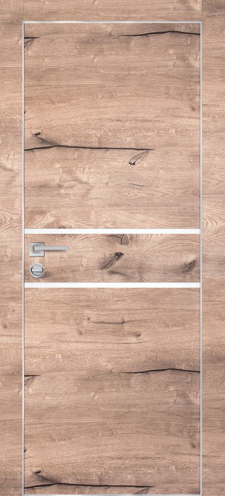 PX-18 PP дуб пацифик, 700*2000 белый мателак /врезка под петли и замок AGB/ Al-кромка с 4-х ст