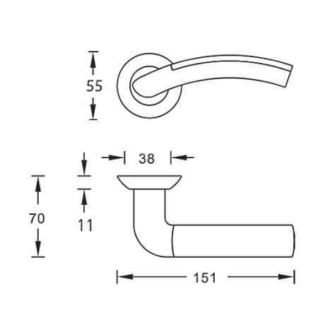 Ручка ARCHIE S010 59HH, никель / хром блестящий