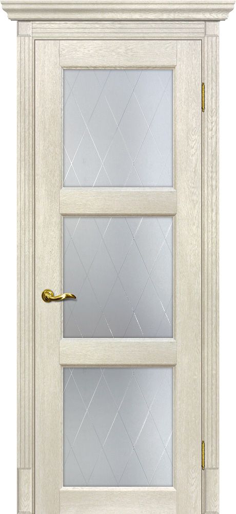 Тоскана-4 nanotex бьянко ДО 2000х600 стекло сатинат, контурный полимер рисунок "Ромб"