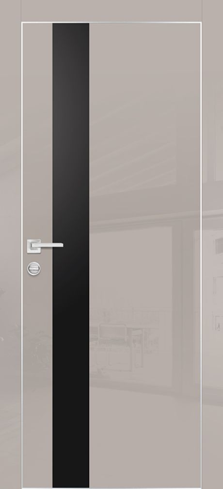 HGX-10 PET латте глянец, 550*1900 стекло черный мателак /врезка под петли и замок AGB/