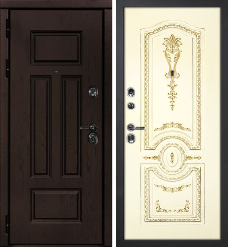 ДМ Э-2 шагрень черный,Cisa Blokator/Kale(ФП-6 дуб крафт/Smalta-11эмальRal1013Cлон.кос. пат.зол)860ПР