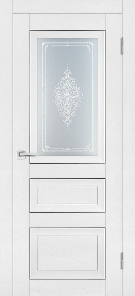PST-29 Soft-touch, белый ясень ДО800*2000 ст. сатинат закаленное, Кристалайз