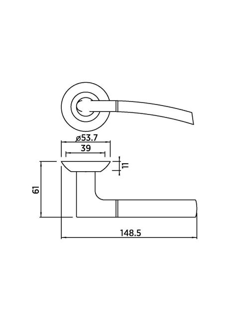Ручка BUSSARE FINO A-13-10 CHROME/S.CHROME (никель)